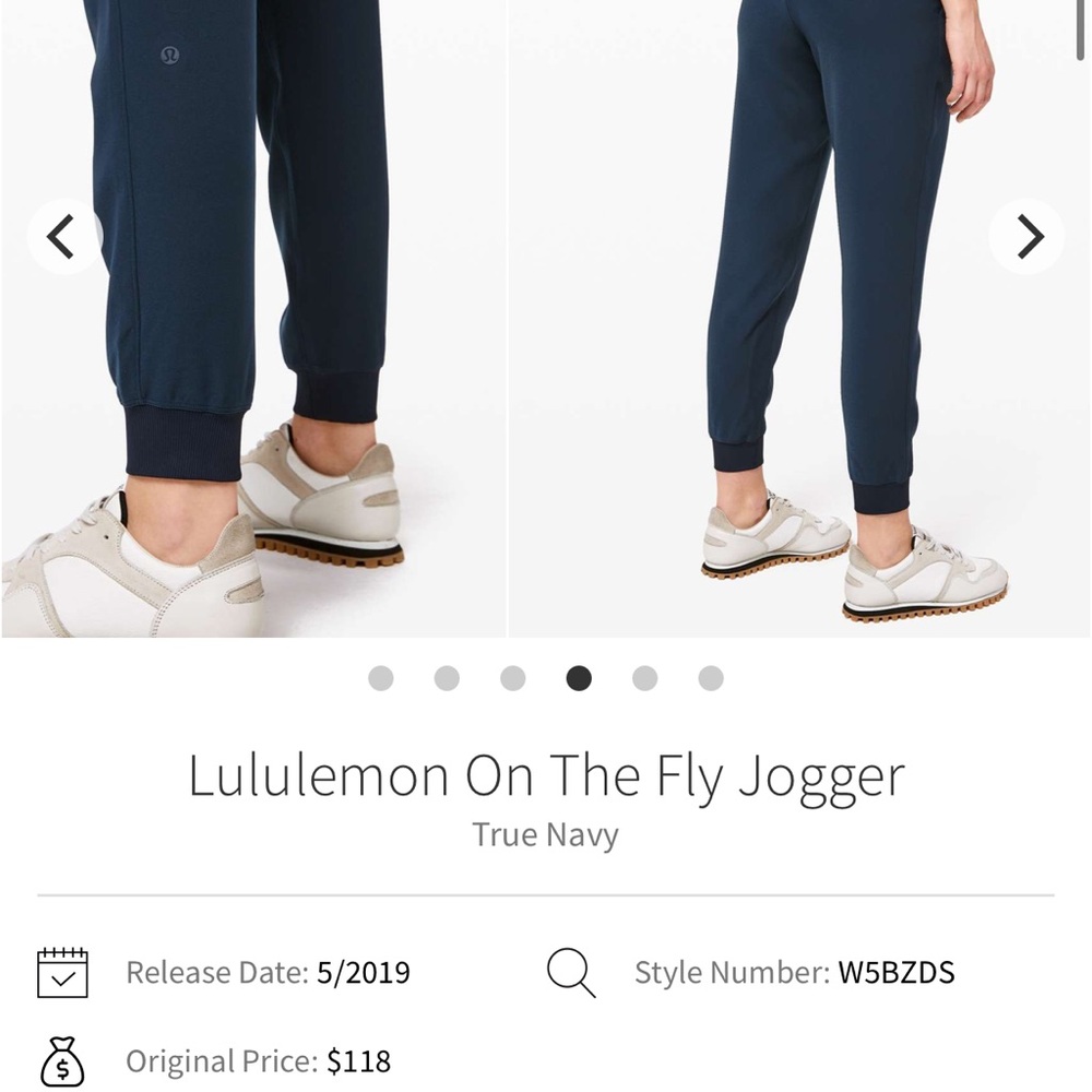 Lululemon On The Fly Jogger 28” size 10 in True Navy